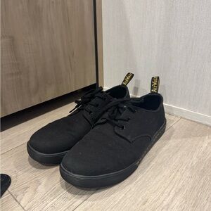 Dr. Martens Black Canvas Lace-Up Derby Shoes